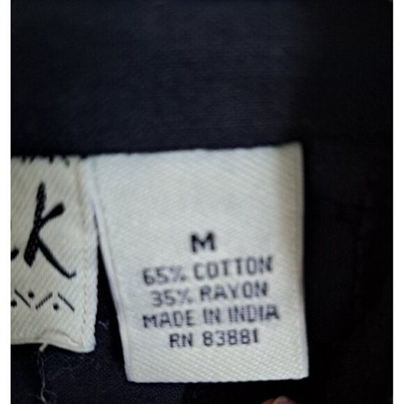 Vintage Flashback Women's M Black Tan Button Front Mandarin Collar Jacket Blazer - Picture 3 of 9